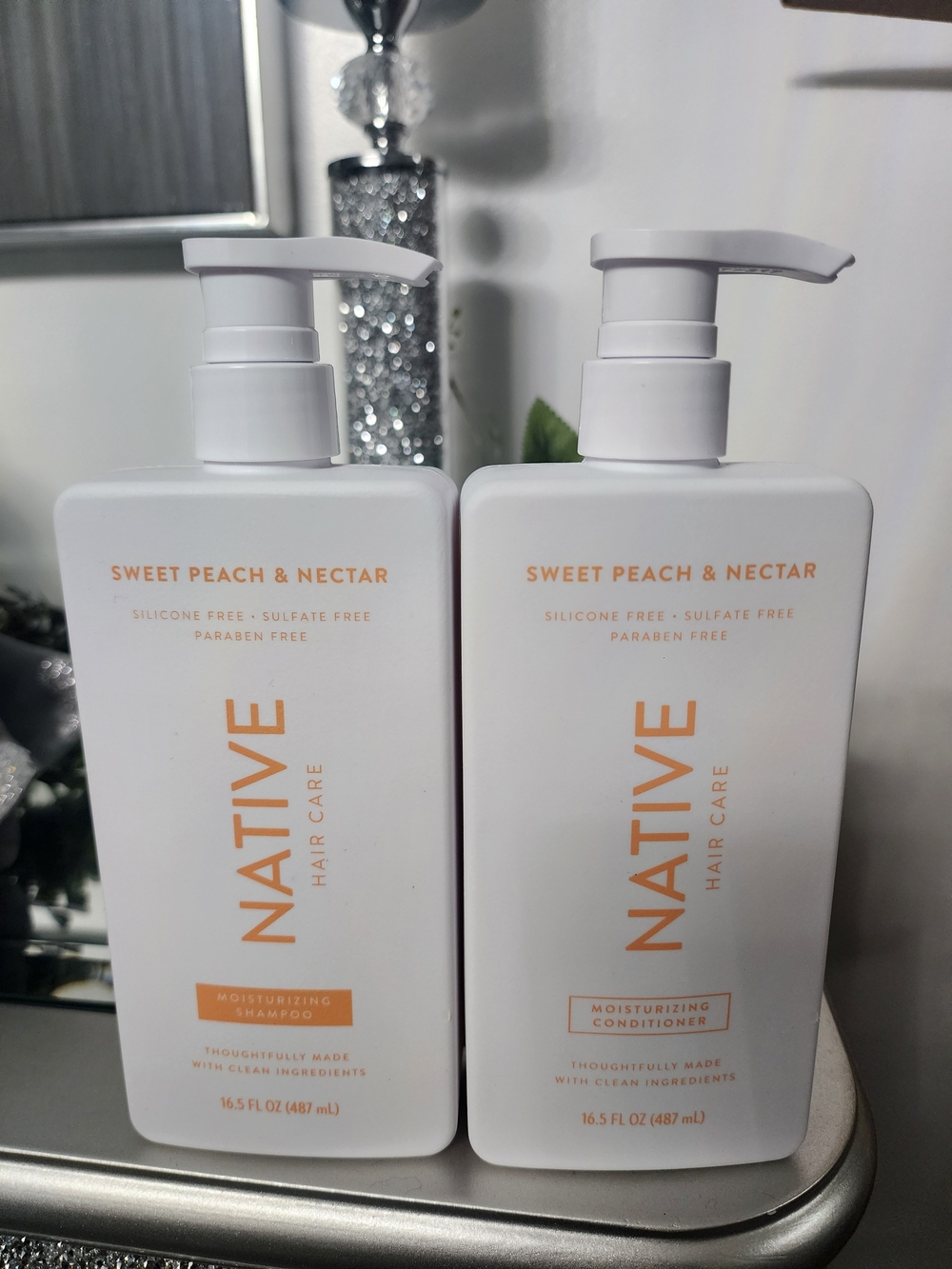 Native Sweet Peach & Nectar Hair Care Set - White with Peach Accents